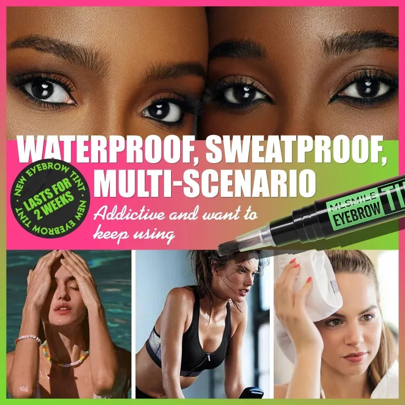 Rotating Liquid Eyebrow Dye Tint Brush Pencil Long Lasting Coloring Eyebrow Tattoo Waterproof Makeup Eyebrow Cream Stencil Kit