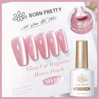 BORN PRETTY 10ml Dark Red Cat Magnetic Gel Nail Polish for Winter Nails DIY Jelly Glass Silver-Light Varnis Semi Permanent
