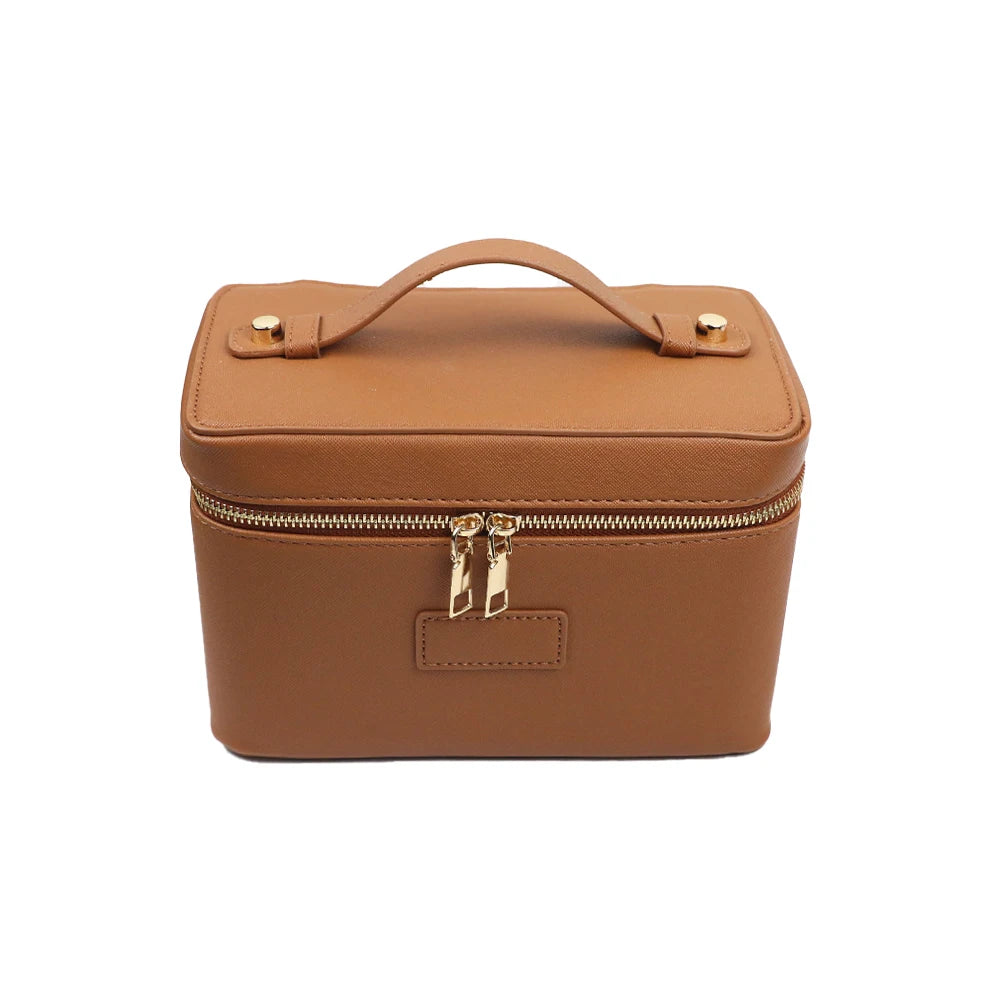 pu leather cosmetic bag with zoned storage and large capacity toiletry bag for autumn and winter new products