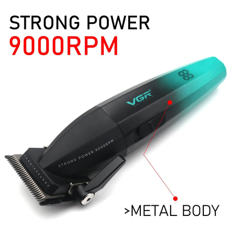 VGR 003 906 308 Professional Hair Cutting Kit  Hair Clipper Cordless Clippers Trimmers for Men Set USB Charge Men's LED Display