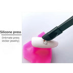 Black/Pink Double Headed Tweezers Stainless Steel Slant Tip Makeup Tool Silicone Press Head For Nail Stickers Eyelashes Tweezers