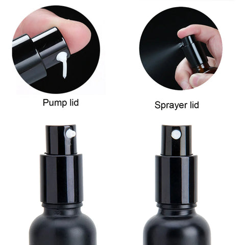 1x 5x 15ml 30ml 100ml Essential Oil Spray Bottle Black Fine Mist Perfume Atomizer Refillable Glass Bottles Empty bottle shampoo