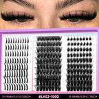 LASVIREY Lash Clusters DIY Spiky Cluster Lashes Mixed Styles Fluffy Volume Clusters Lashes Fluffy Individual Eyelashes Extension
