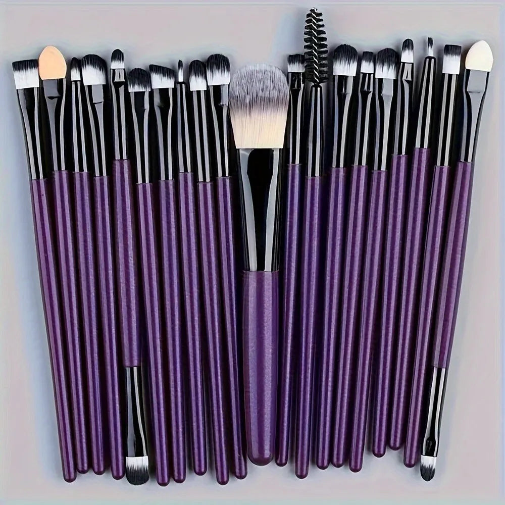 20-Piece Luxury Makeup Brush Collection - Premium Vegan Brush Set for Flawless Foundation, Contouring, Eyeshadow, and More, with
