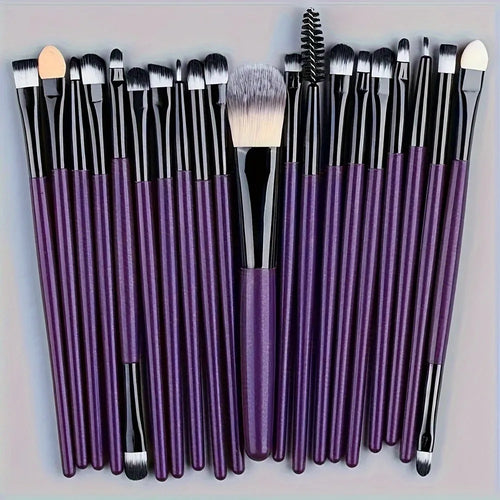 20-Piece Luxury Makeup Brush Collection - Premium Vegan Brush Set for Flawless Foundation, Contouring, Eyeshadow, and More, with