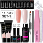 Poly Nail Gel Set for Extension Nails, Long Lasting, Natural-looking, Strong Builder Enhancement for Salon Manicure DIY at Home