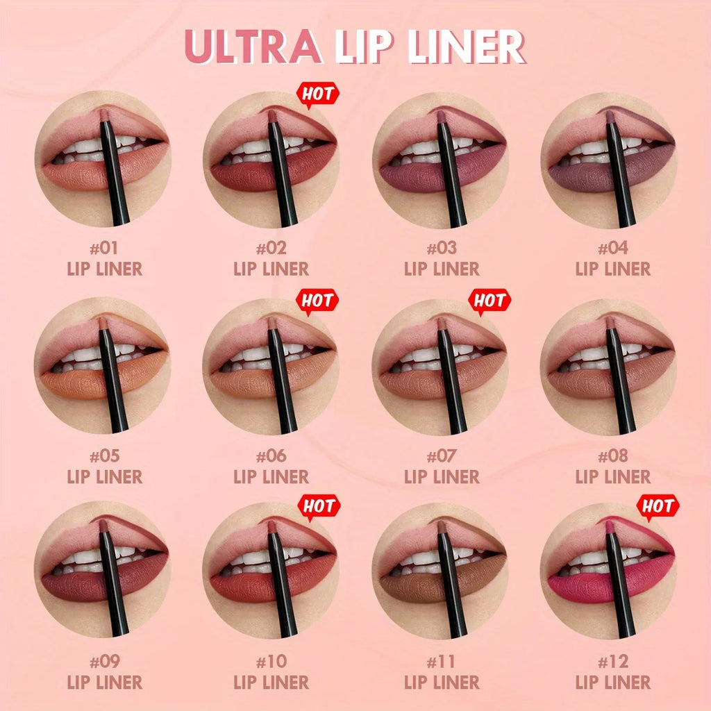 Nude Matte Lip Liner Pencil Lipstick Tint Makeup Waterproof Lasting Non-stick Lipstick Lip Liner Cosmetic