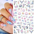 1pcs Sakura Flower 3D Nail Stickers White Cherry Blossom Nail Art Decals Spring Summer Adhesive Slider Decor Wedding Manicure