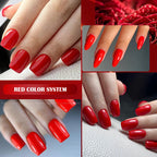 LILYCUTE 5Pcs/Set 7ML Red Brown Nail Gel DIY Nail Art Semi Permanent UV Gel Polish Long Lasting Design Manicure Kit Supplies