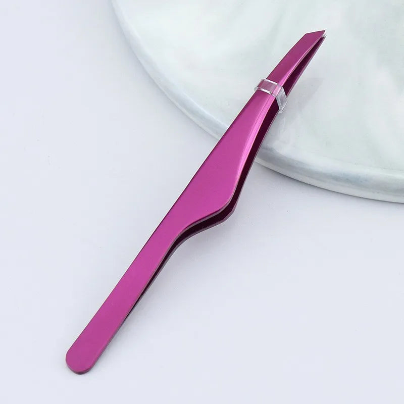 Hair Removal Tweezers Stainless Steel Eyebrow Tweezers Slant Tip Point Tip Flat Tip Rose Gold Silver Black Cosmetic Makeup Tools