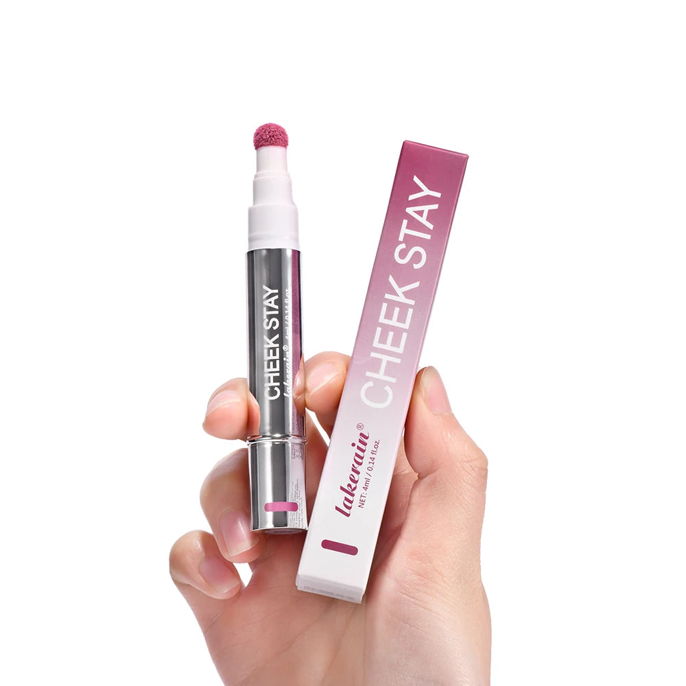 Cheek Blusher 6 colors Long-Lasting Cheek Stain All-Day Blendable Liquid Blush Long-Lasting Blush Sponge Applicator Cheek Makeup