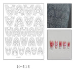 5 Sheets French Cheese Nail Stickers Decoration Self-Adhesive Hollow Lace Nail Art Decals Butterfly Star Shape DIY Nail Art Tool