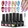 6 Colors Cat'S Eye Magnetic Nail Gel Set, Semi-Permanent UV LED Soak Off Nail Art, Smooth Intense Pigmentation, Odorless, Toxin-