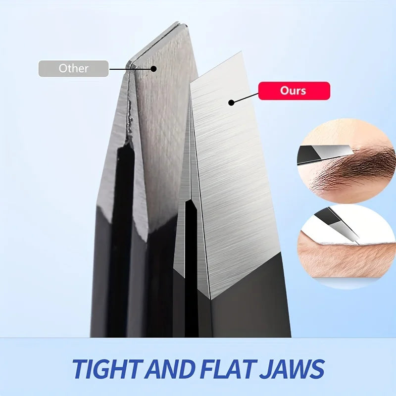 Precision Stainless Steel Eyebrow Tweezers Unscented Hair Removal & Grooming Tool, Durable Facial Care Accessory