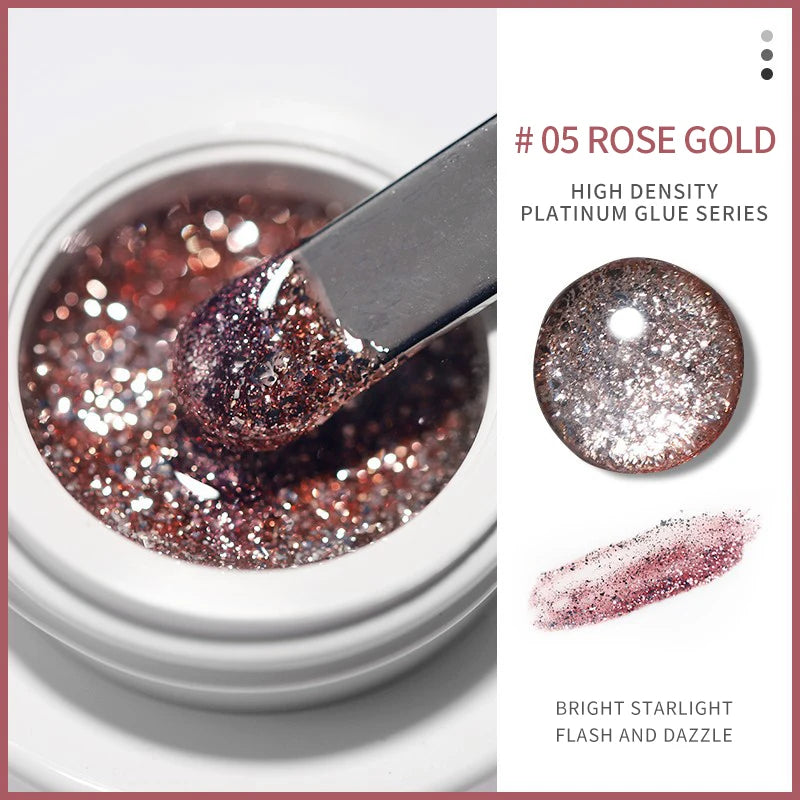 Silver/Gold Metal Gel Metallic Nail Polish Chrome 3D Metal Painted Gel Polish 5ml Liquid Mirror Effect Glossy Shine Manicure