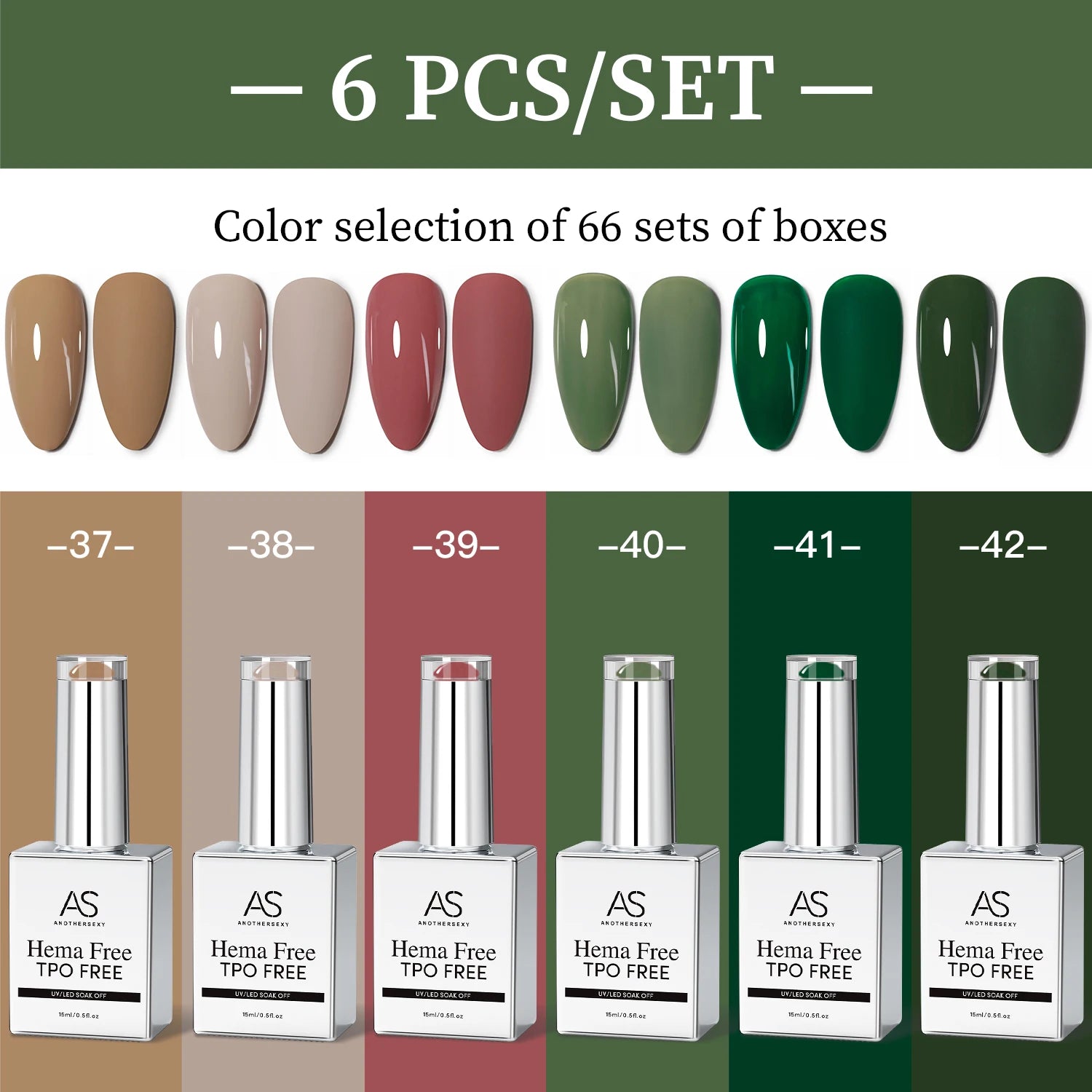 AS 6pcs Color Nail Gel Polish Kit Jelly Pink TPO FREE HEMA FREE Self Leveling Nude Natural Pink Nail Varnish Manicure Set