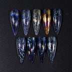 9PCS/Bag Nail Transfer Stickers Laser Patterns Holographic Design Gel Decal Foil Slider Art Decoration Manicure Accessories Tool