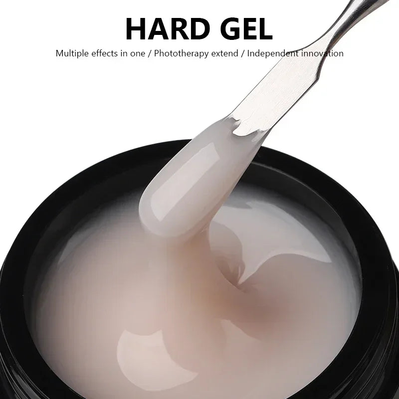 MSHARE Low Heat Milky Self Leveling Construction Gel for Nail Extension Medium Thick Natural Builder Reinforce UV Led Gel 142g