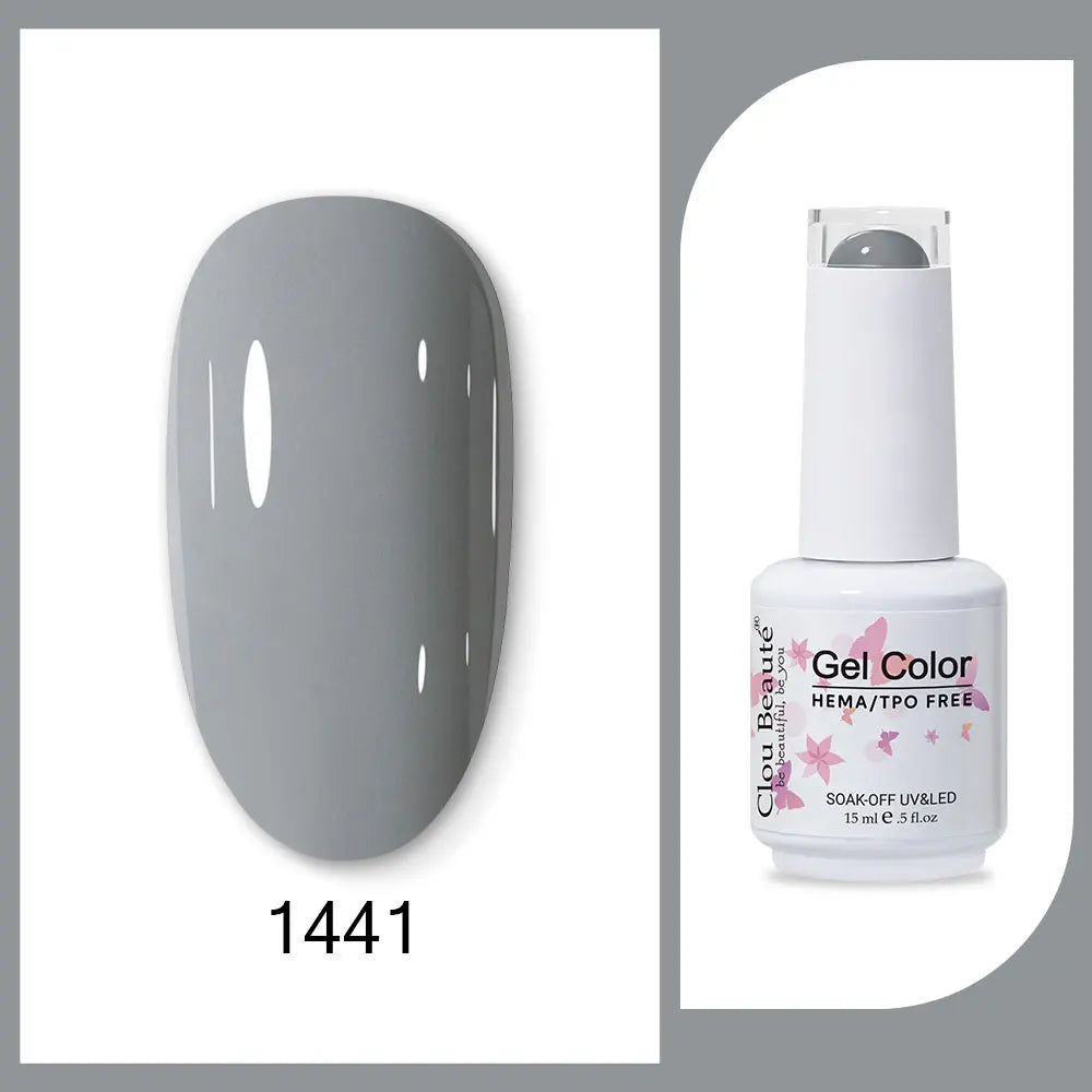 Clou Beaute 15ml Red Black White Green Neon Gel Nail Polish Base Top Coat Velvet Top 400 Colors Semi Permanent Gel Nail Varnish