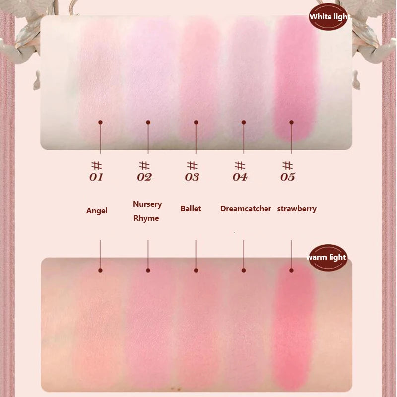 Flower Knows Strawberry Rococo Series Embossed Blush Fine Powder Makeup Smooth Long-Lasting Blusher Face Enhancing Makeup Color