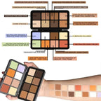 12-Color Iron Box Blusher Plate Multi-Color Cream Blush Plate Concealer Plate Contour and Highlighter Palette Makeup Blush Face