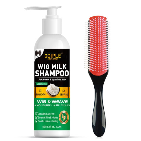 2 In 1 Wig Shampoo and Leave-in Conditioner Wig Care Solution Detangle Spray Anti-Frizz Moisturizes & Revitalizes Synthetic Wigs