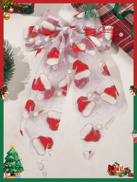 1/2Pcs New Christmas Hair Bows for Women Girls Big Bow Hair Clip Oversized Long Tail Hair Barrette Cute Fashion Hair Accessories