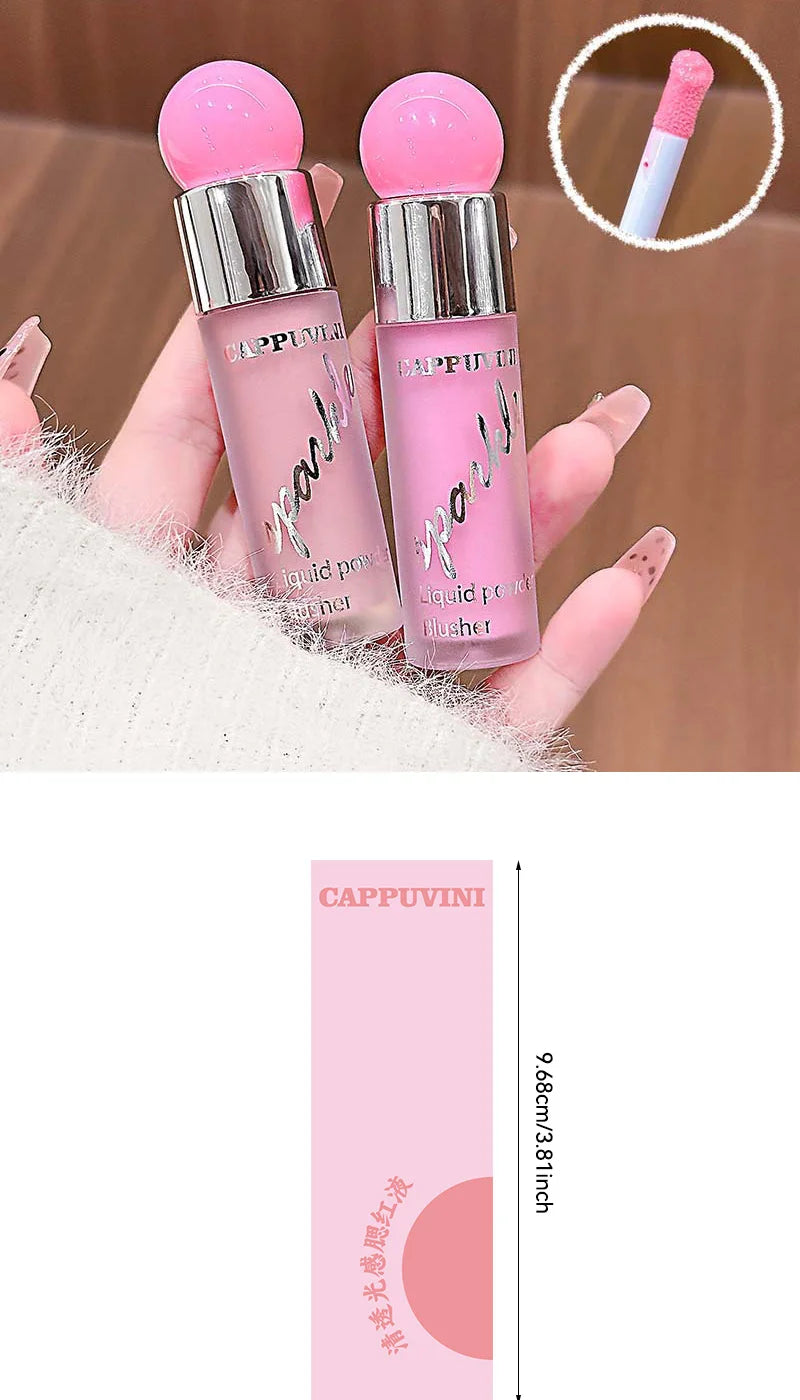 Clear and water-like blush liquid, a Korean-style sweet girl's energetic blush for daily whitening, naturally breathable