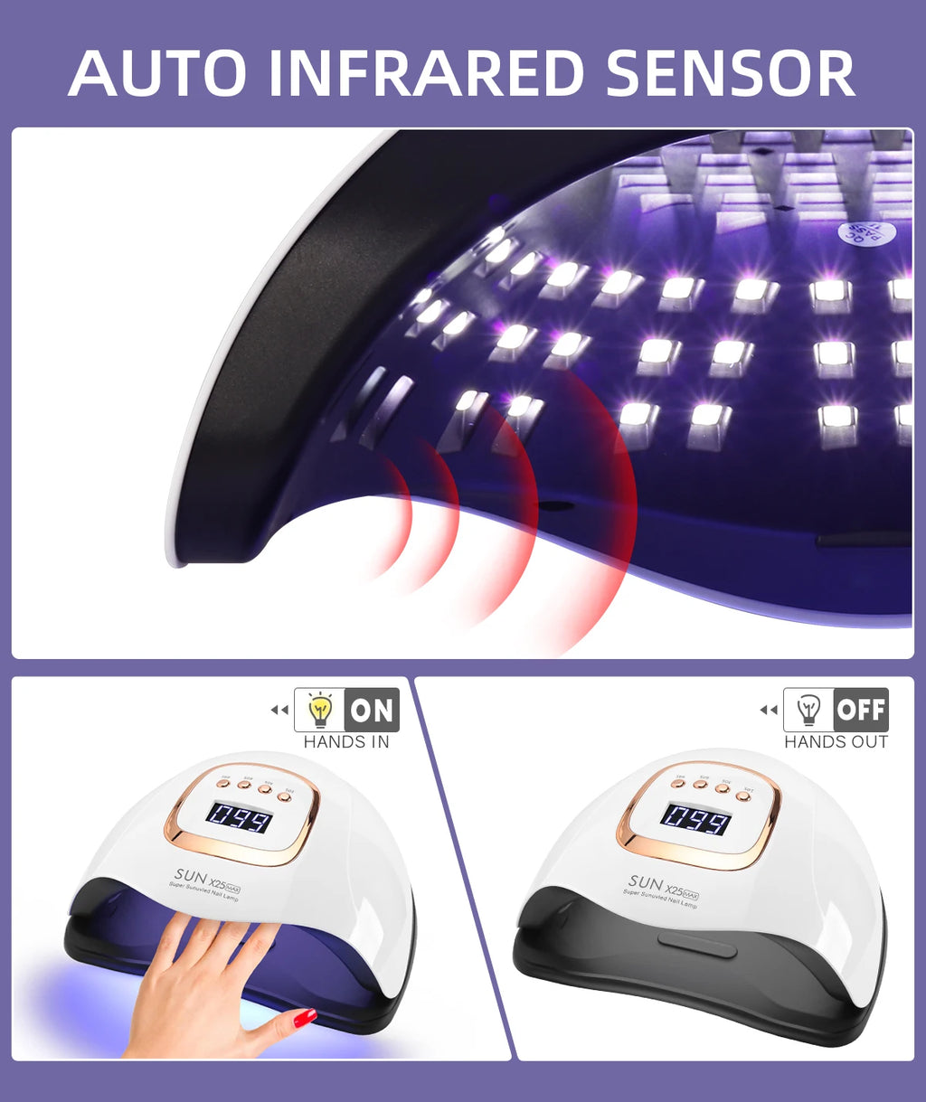 DianaBeauty 380W LED UV Lamp Dryer for Nails Gel Polish Drying Lamp with 4 Timer Setting Auto Sensor Professional Nail Light