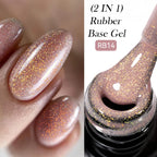 LILYCUTE Nude Crystal Rubber Base Gel Nail Polish Natural Color Semi Permanent UV Gel Soak Off Self Leveling Nail Gel Varnishes