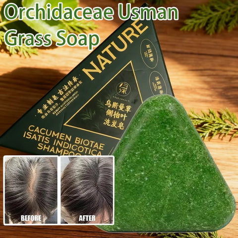 Arborvitae Leaf Shampoo Soap Strongly Fight Dandruff Strengthen Hair Root Effective Oil Control Prevent Hair Loss Solid Shampoo