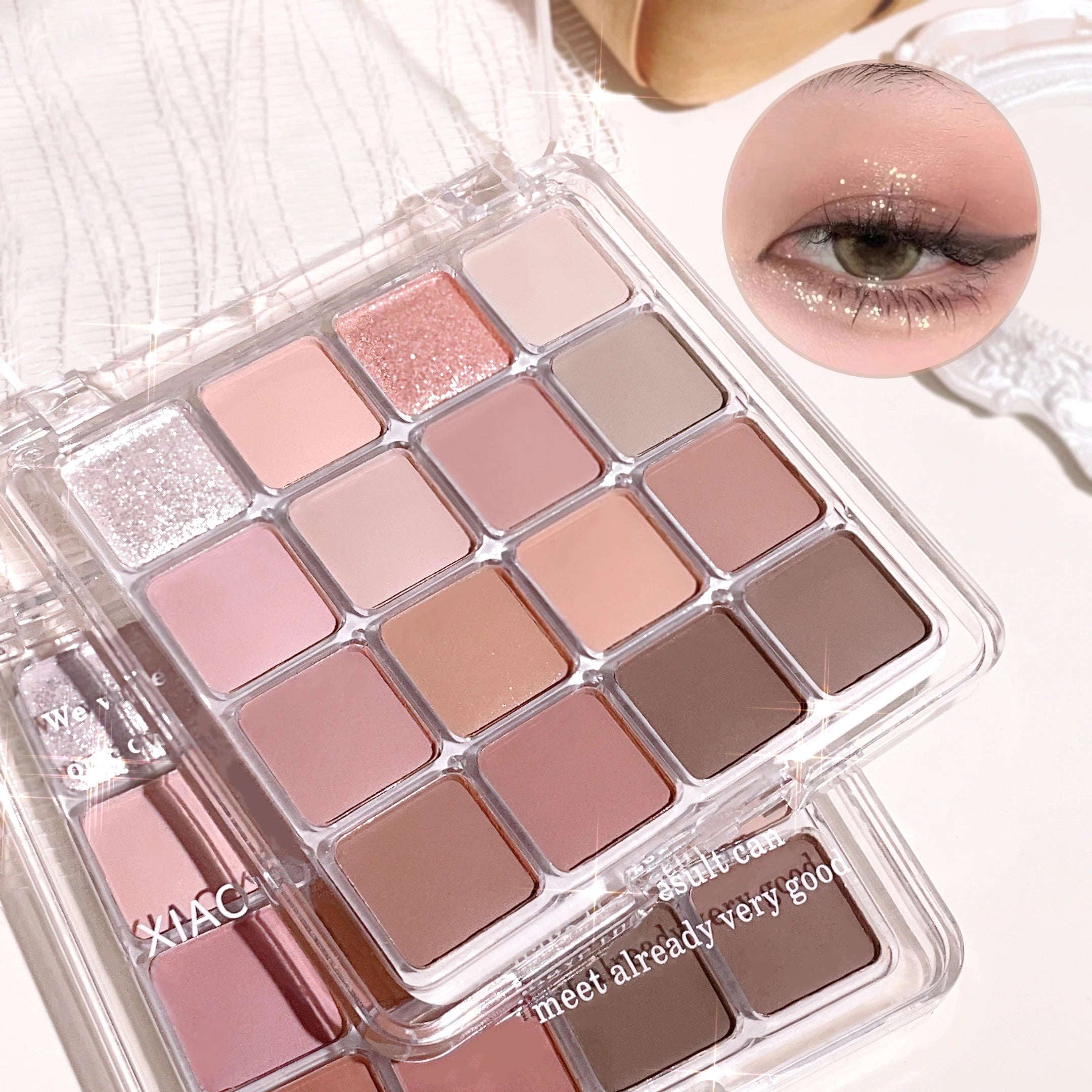 XIAOYUMI 16-Color Sunset Contour & Highlighter Palette – Waterproof, Long-Lasting, Eye & Face Makeup, Unisex, Certified