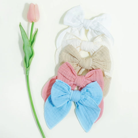 4/5Pcs Cotton Bow Hair Clips Baby Girls Women Large Sailor Head Bows Accessories Hair Grips for Kids Christmas Hair Bow