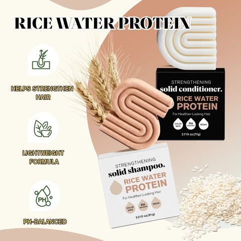 1-3PCS Rice Shampoo & Conditioner Bar Soild Soap for Hair Growth Strengthening Hair Clean Dandruff Nourish Moisturize Hair Care