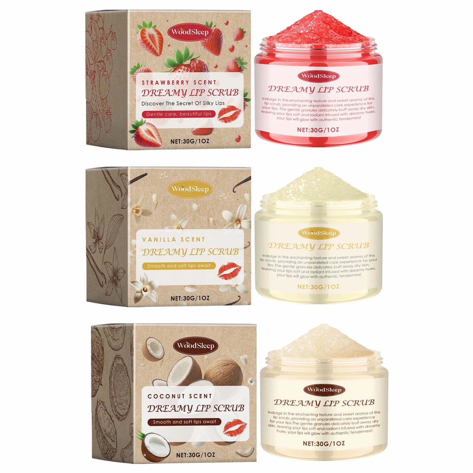 Coconut Vanilla Lip Scrub Exfoliating Even Lip Color Remove Dead Skin Repair Chapped Lip Deep Moisturizing Plump Lip Skin Care