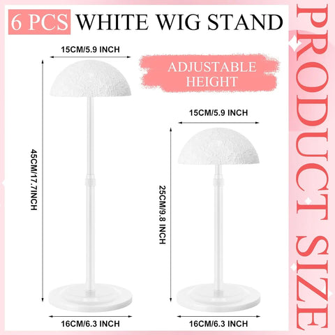 1PC Wig Stand Adjustable Height Portable Wig Holder Stands Non-Slip Wig Head Holders Sturdy Plastic Wig Head Stand