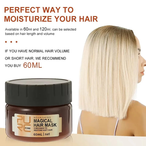 PURC 5 Seconds Magic Hair Mask Argan Oil Nourishing Smoothing Repair Damaged Frizz Masks Hair Care