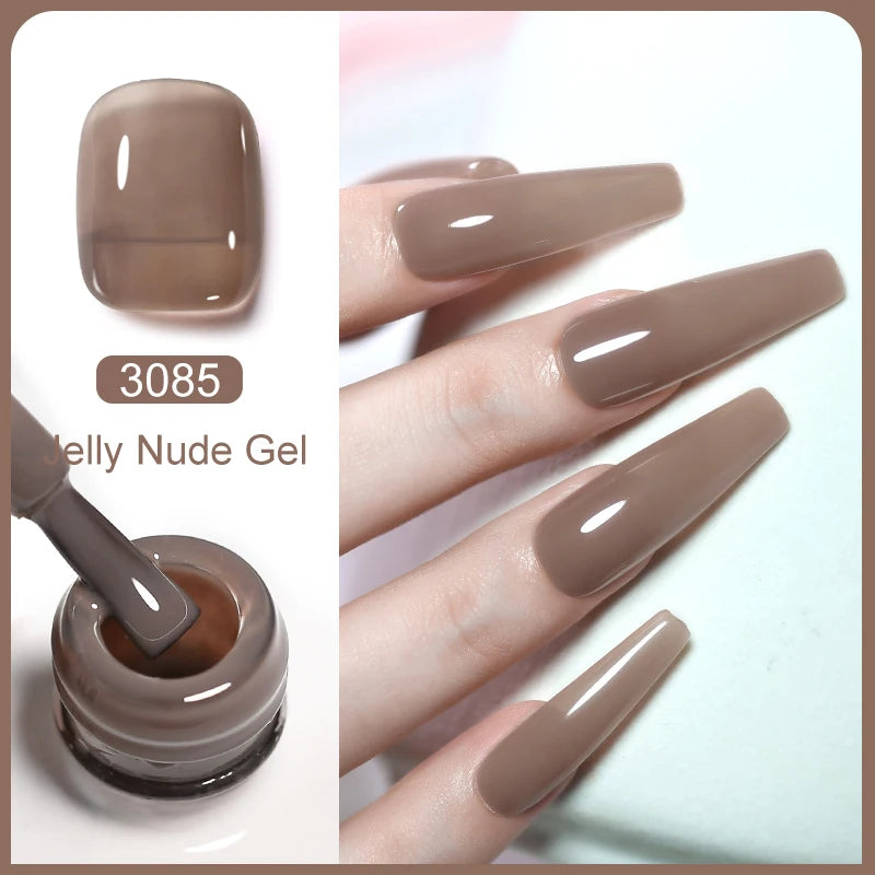Arte Clavo Transparent Nude Pink Color Jelly Gel Nail Polish Semi Permanent 15ml Top Coat Soak Off UVLED Varnish Nail Art Design