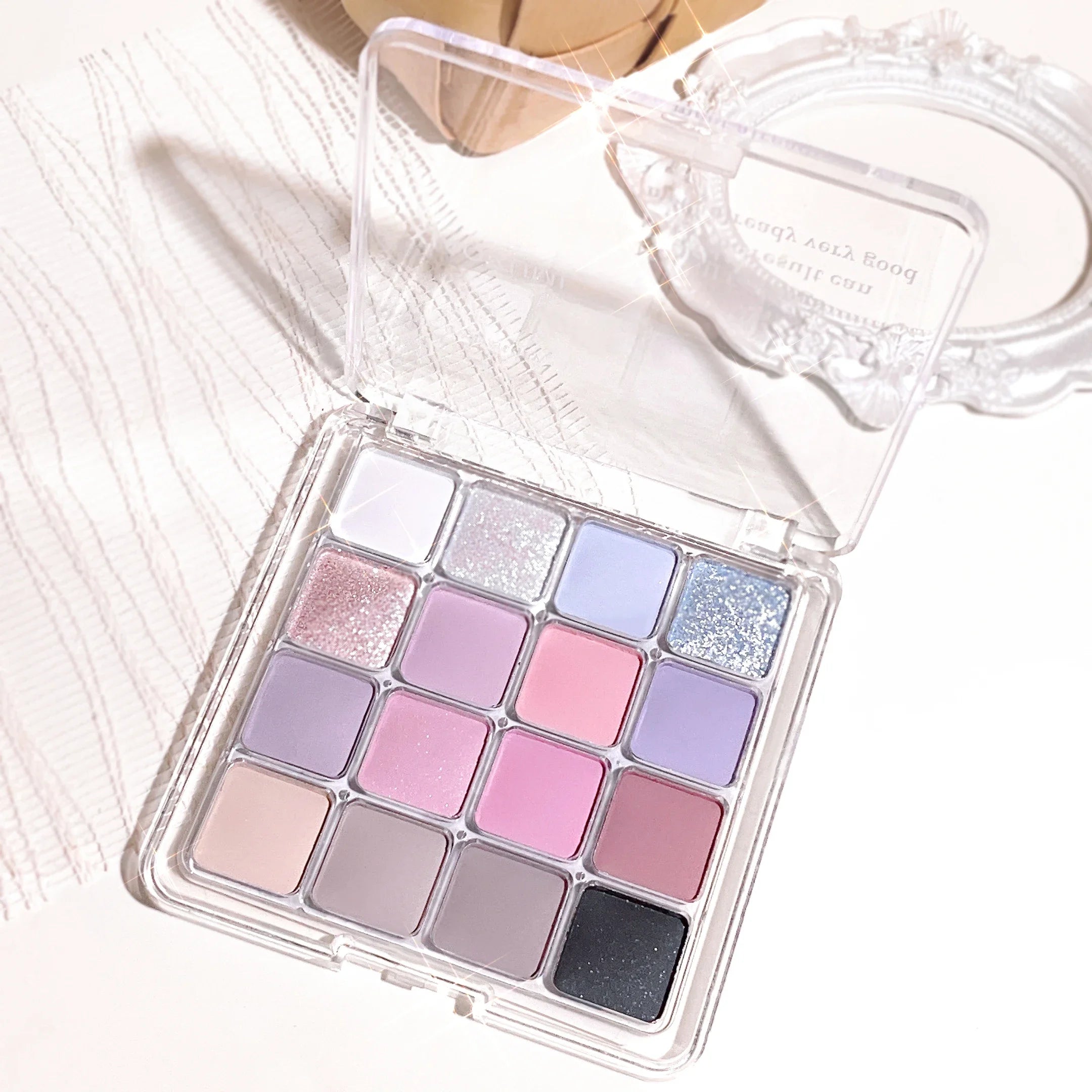 XIAOYUMI 16-Color Sunset Contour & Highlighter Palette – Waterproof, Long-Lasting, Eye & Face Makeup, Unisex, Certified