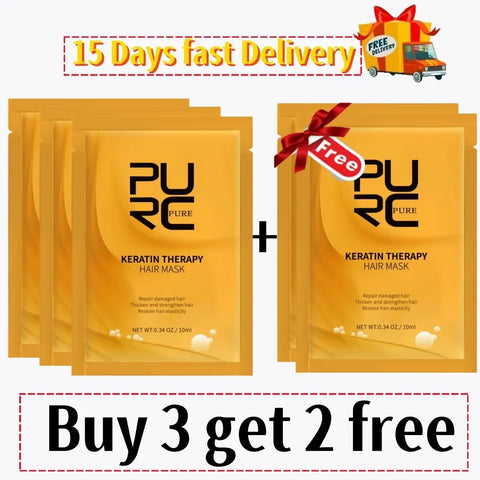PURC 8 Seconds Hair Mask Smoothing Straightening Keratin Hair Treatment Cream Soft Repair Damaged Frizz Professional Hair Care