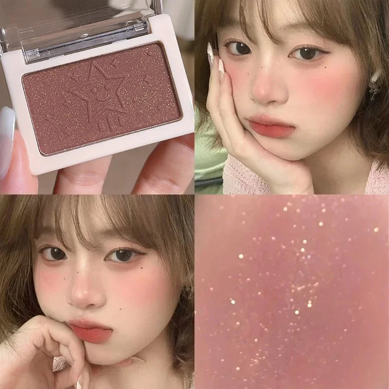 HISYI Peach Powder monochrome blush long-term durability Peach orange soft mist matte natural blush six colors available