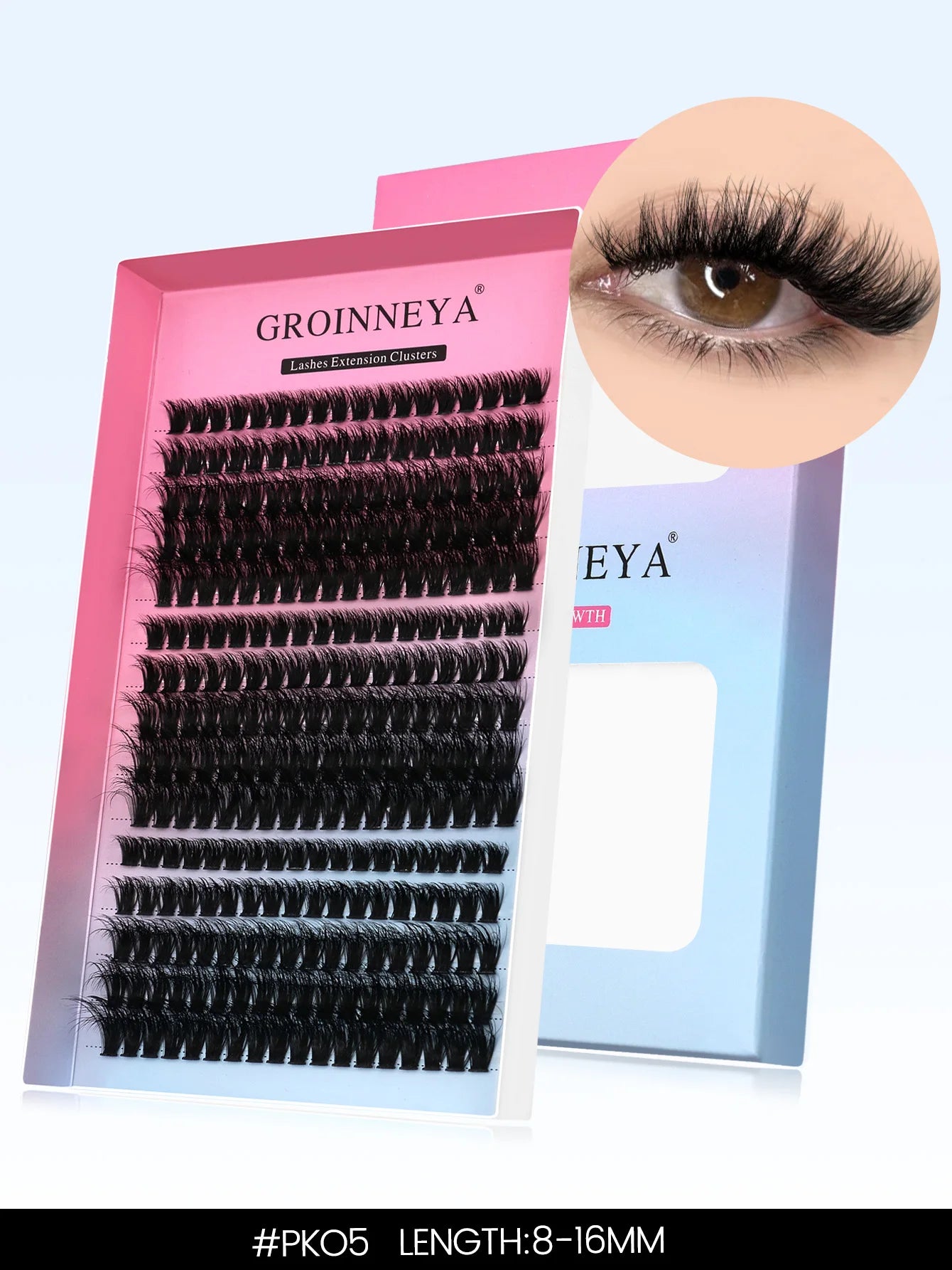 GROINNEYA DIY Eyelashes Cluster Lashes Lash Extension Natural Soft 100% Handmade Mink Lashes Reusable Makeup