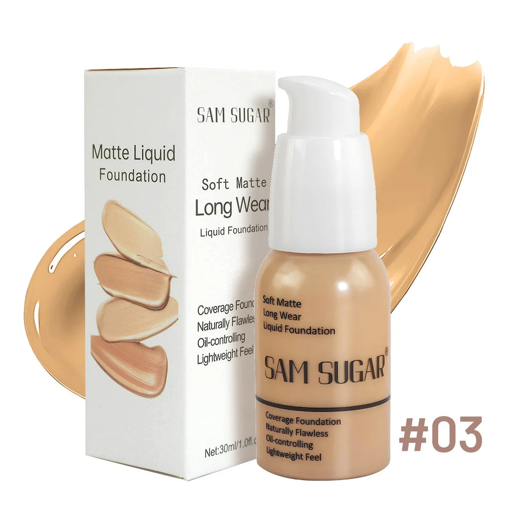 SAM SUGAR 6Color Concealer Liquid Foundation Long Lasting Oil Control Natural Soft Moisture Waterproof Constant Makeup Concealer