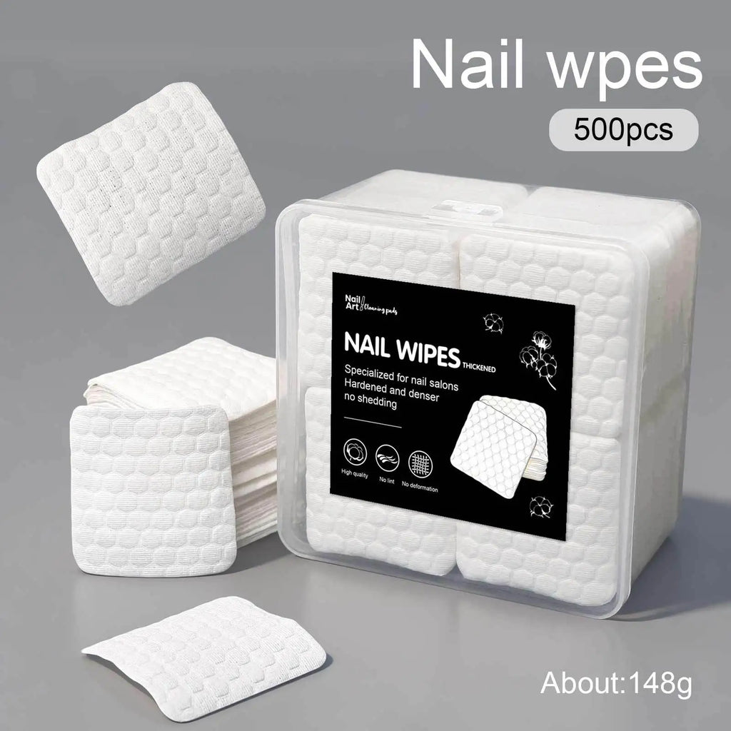 200/500Pcs/pack/box Solid Durable Nail Tools Manicure Gel Nail Polish Remover Pads Lint-Free Wipes Napkins Wraps