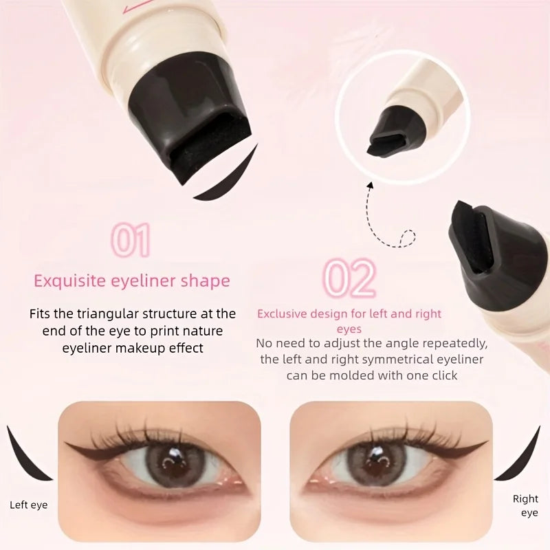 Rotating Eyeliner Stamp Pen, Long-Lasting Waterproof & Sweat-Proof,One-Touch Application,Ideal for Beginners,Perfect for Daily