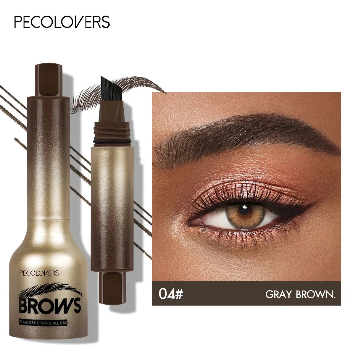 1pc 3D Wild Eyebrow Pencil Microblading Eyebrow Tint Pen Square Angled Brush Brow Dye Cream Anti-smudge Waterproof