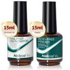 Nailpop Nail Dehydrator and Primer Acid Free Natural Nail Prep for Acrylic and UV Gel Nail Polish Fast Dry Superior Bonding Set