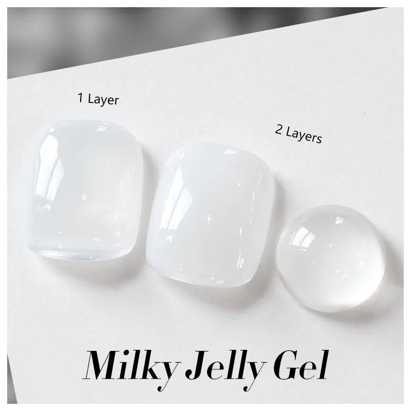BORN PRETTY Milky White Gel Nail Polish 10ML Opal Jelly White Translucent Natural Color Nails Art Manicure Nail Supplies