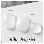 BORN PRETTY Milky White Gel Nail Polish 10ML Opal Jelly White Translucent Natural Color Nails Art Manicure Nail Supplies