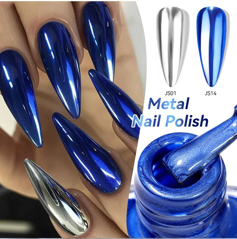 LILYCUTE 7ml  Mirror Metallic Nail Polish No Need of UV LED Lamp Nail Supplies Vernis Red Purple Mirror Effect for Nails